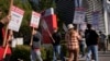 Members of the Culinary Workers Union picket in front of the Virgin Hotels Las Vegas in Las Vegas, Nevada, Nov. 15, 2024.