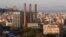 A general view shows Barcelona with Montjuic Castle in the background, Spain, Oct. 15, 2017. 