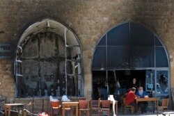Restoran Uri Buri di Akko hancur akibat konflik di Gaza, 13 Mei 2021.