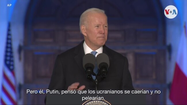 Joe Biden: "Putin pensó que los ucranianos se caerían y no pelearían"