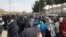 ازدحام زنان در مقابل ورزشگاه به علت جلوگیری از ورود آنها به استادیوم در مشهد