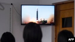 Một vụ phóng tên lửa đạn đạo xuyên lục địa (ICBM) của Triều Tiên vào năm 2017.