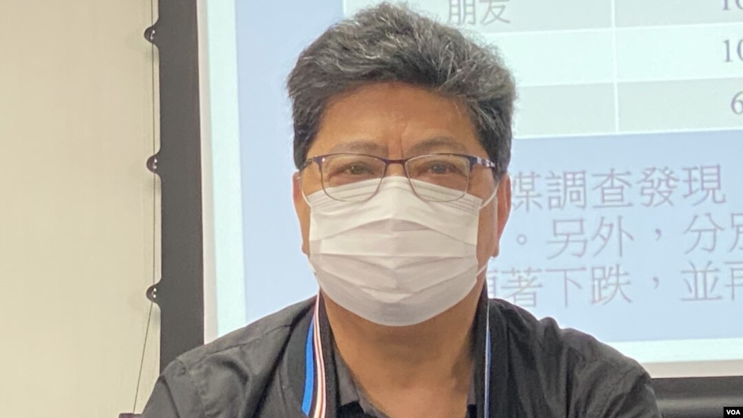 楊健興指出調查反映市民認為國安法直接影響新聞及言論自由。 (美國之音湯惠芸)