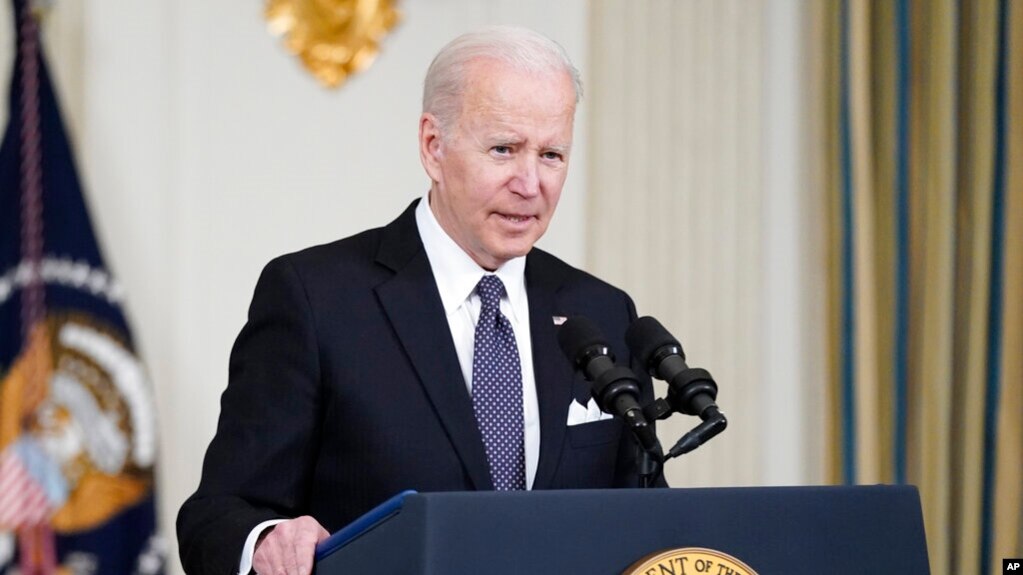 Tổng thống Mỹ Joe Biden phát biểu tại Nhà Trắng ở Washington DC hôm 28/3.