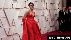 Ariana DeBose arrives at the Oscars on Sunday, March 27, 2022, at the Dolby Theatre in Los Angeles