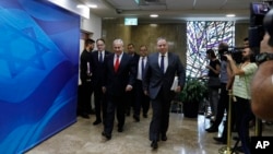 Israeli Prime Minister Benjamin Netanyahu arrives to the weekly cabinet meeting at his Jerusalem office, July 23, 2018.