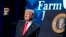 President Donald Trump pumps his fist after speaking at the American Farm Bureau Federation's Annual Convention at the Gaylord Opryland Resort and Convention Center, Jan. 8, 2018, in Nashville, Tenn.