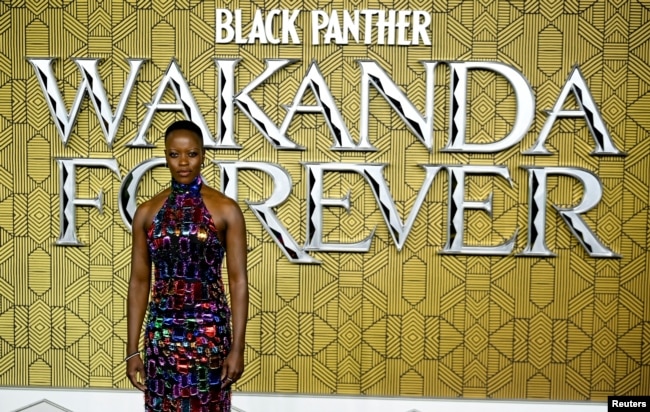 Cast member Florence Kasumba attends the premiere of "Black Panther: Wakanda Forever", in London, Britain November 3, 2022. (REUTERS/Toby Melville)