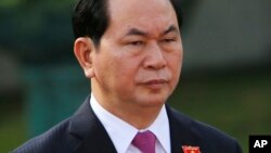 Chủ tịch Việt Nam Trần Đại Quang đến dự phiên khai mạc Quốc hội khóa XIV tại Hà Nội, 20/7/2016.