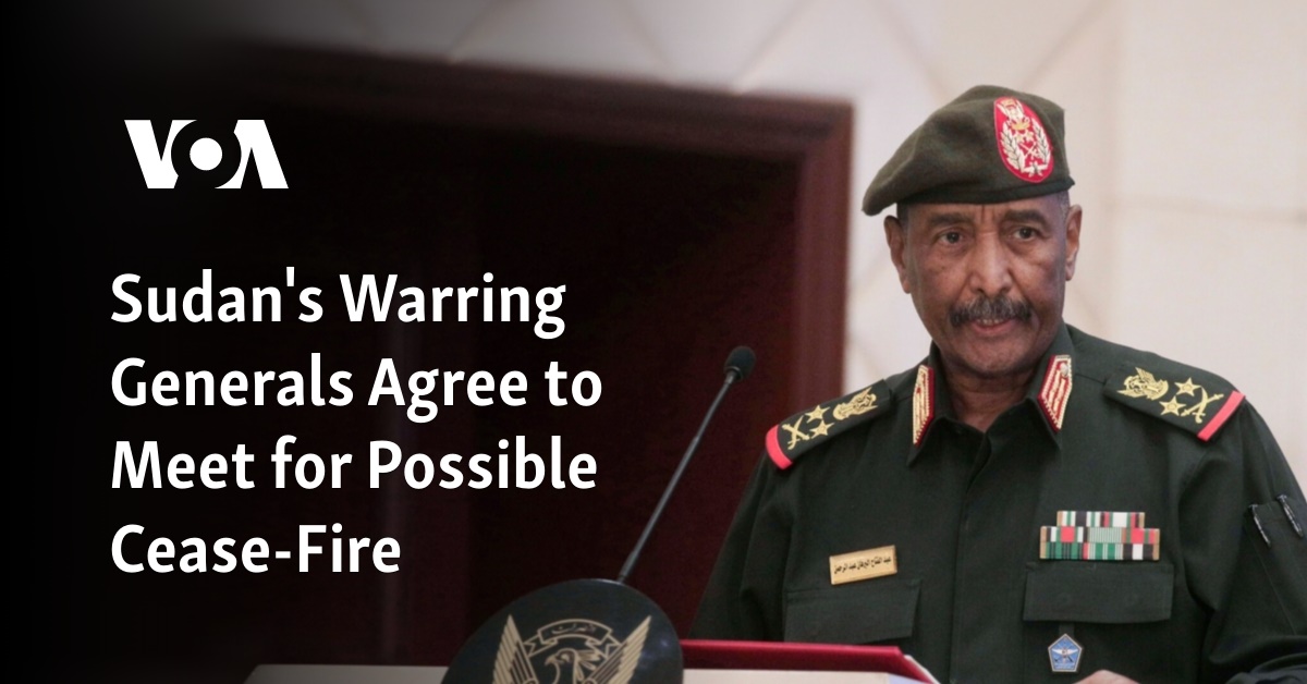 Sudan's Warring Generals Agree To Meet For Possible Cease-Fire