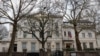 FILE - A pedestrian walks past the Russian Embassy in London, Feb. 16, 2024. 