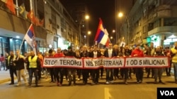 Protest "1 od 5 miliona" u Nišu, 29. marta 2019. (VOA)