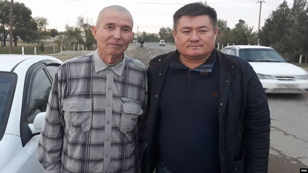 Solijon Abdurahmonov va "Ezgulik" inson huquqlari jamiyati a'zosi Abdurahmon Tashanov, Qarshi, 4-oktabr, 2017
