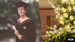 被害人南加大的中国学生纪欣然遗照(美国之音国符拍摄)