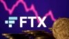 FILE: Representations of cryptocurrencies are seen in front of displayed FTX logo and decreasing stock graph in this illustration taken Nov.10, 2022