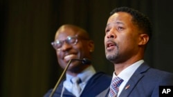 Bishop Cedrick Bridgeforth addresses the delegates, guests and his new episcopal colleagues, shortly after his election on Nov. 4, 2022, at Christ United Methodist Church in Salt Lake City.