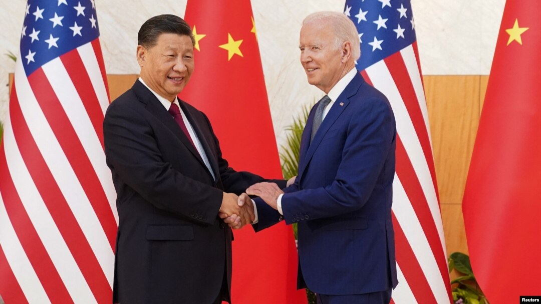 美國總統拜登2022年11月14日與中國國家主席習近平在印尼20國峰會外圍舉行面對面會談。（路透社）