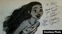 Ucapan terima kasih dari dua sutradara film Moana atas kerja keras Yorie (Dok: Yorie Kumalasari)