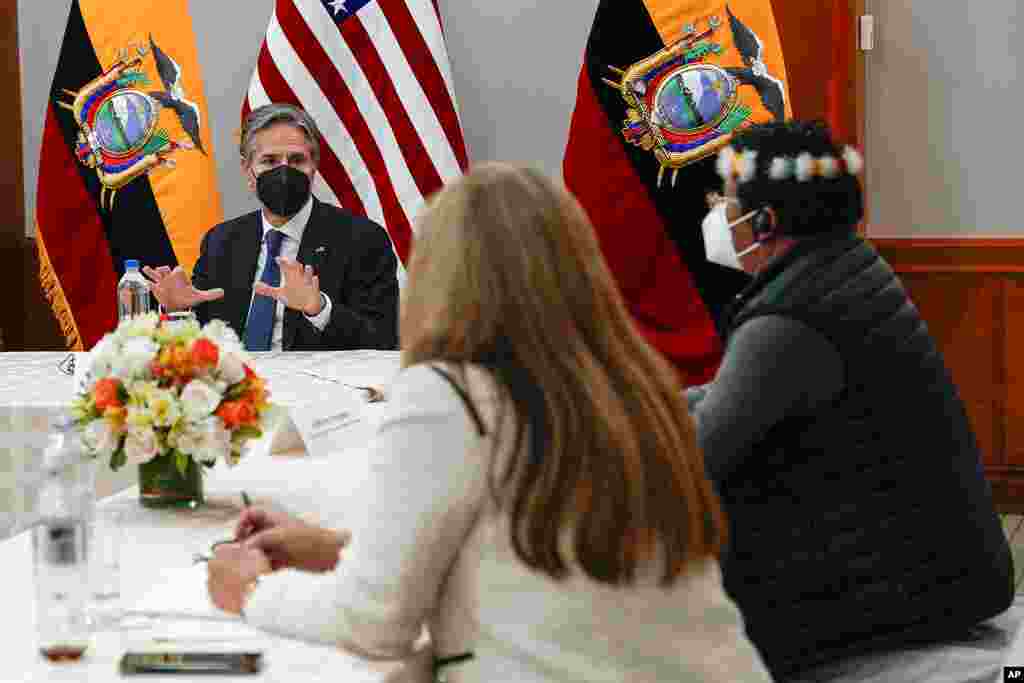 ABŞ Dövlət Katibi Antoni Blinken Ekvadorun Quito şəhərində İnsan Haqları təşkilatları və vətəndaş cəmiyyəti ilə görüşdə&nbsp;