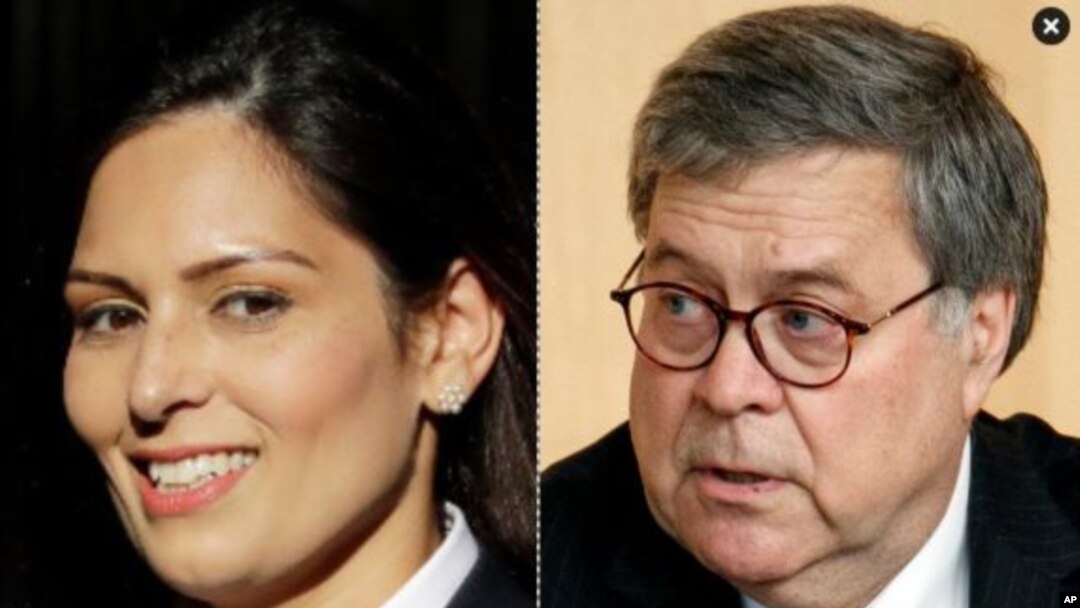 El fiscal general de Estados Unidos, William Barr, y la secretaria del Interior del Reino Unido, Priti Patel, firmaron el acuerdo.