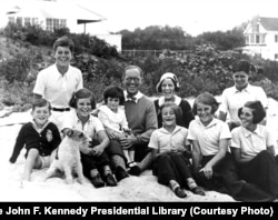 FILE - The Kennedy Family at Hyannis Port in 1931. Jack Kennedy's father was a wealthy businessman who became the U.S. representative to Great Britain. (Photograph by Richard Sears in the John F. Kennedy Presidential Library and Museum, Boston)