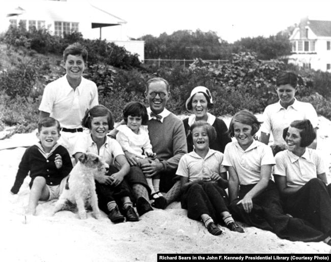 FILE - The Kennedy Family at Hyannis Port in 1931. Jack Kennedy's father was a wealthy businessman who became the U.S. representative to Great Britain. (Photograph by Richard Sears in the John F. Kennedy Presidential Library and Museum, Boston)