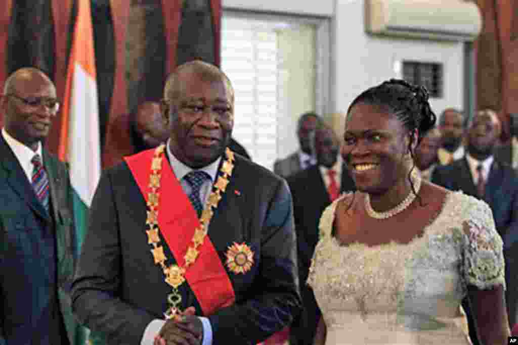 Laurent Gbagbo et son épouse Simone.