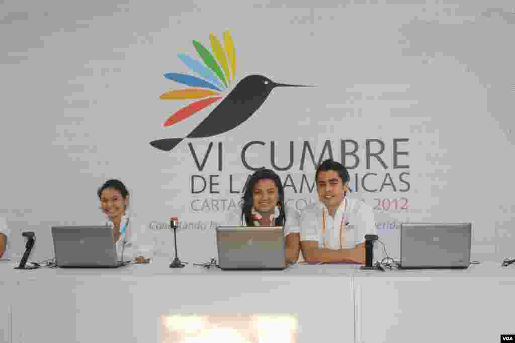 Centro de bienvenida en Cartagena. (Iscar Blanco, VOA)