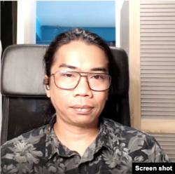 Syaldi Sahude, Co-founder Aliansi Laki-laki Baru. (Sumber foto: VOA/tangkapan layar Teams)