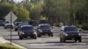 President Barack Obama's vehicle and motorcade are seen leaving Thunderbird Country Club in Rancho Mirage, Calif., Saturday, Feb. 13, 2016. On Monday and Tuesday, Obama will be with the leaders of the Association of Southern Asian Nations (ASEAN).
