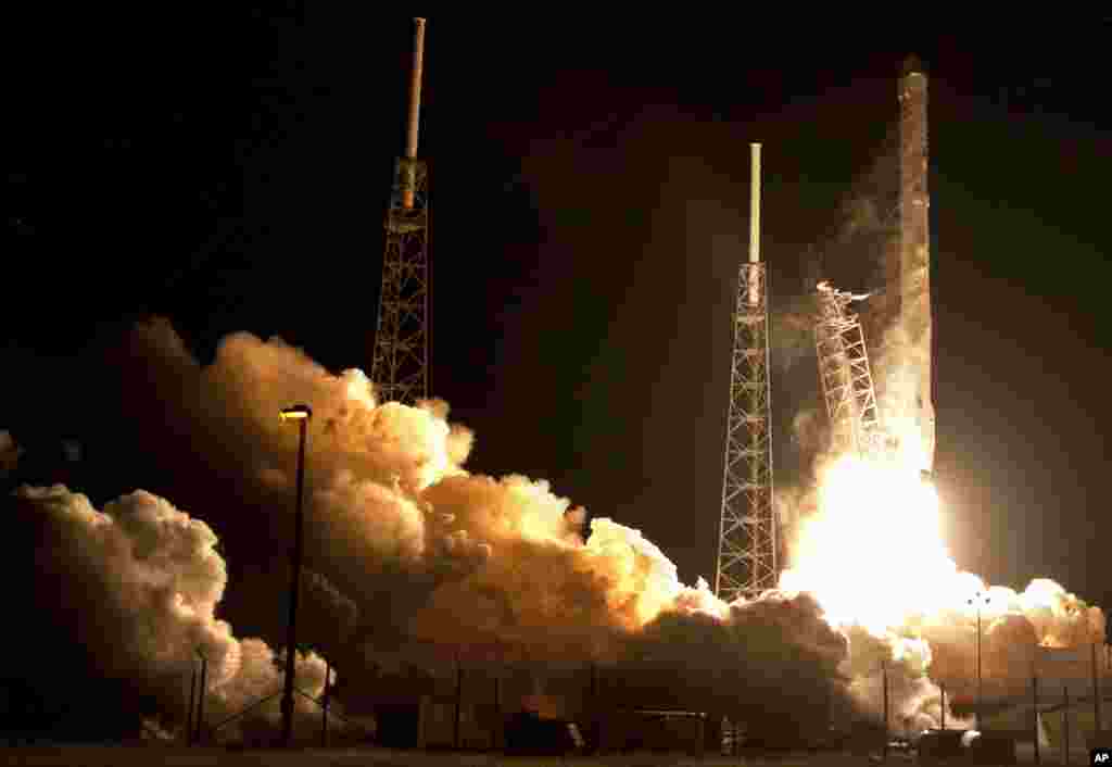 The Falcon 9 SpaceX rocket lifts off from Space Launch Complex 40 at the Cape Canaveral Air Force Station in Cape Canaveral, Fla., Saturday, Jan. 10, 2015. SpaceX is on a resupply mission to the International Space Station.