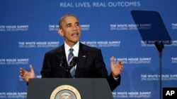 Tổng thống Obama phát biểu tại Hội nghị thượng đỉnh về Phát triển toàn cầu ở Washington, ngày 20/7/2016.