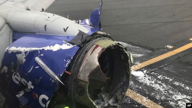 Máy bay bị hỏng của hãng hàng không Southwest Airlines.