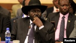 South Sudan's President Salva Kiir, shown here at with the Inter-Governmental Authority on Development (IGAD) in March 2014. He is now studying the country's controversial national security bill with his legal advisers.