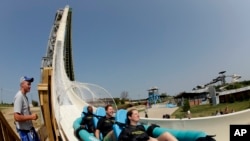 Le toboggan "Verruckt', au parc d'attraction du Schlitterbahn