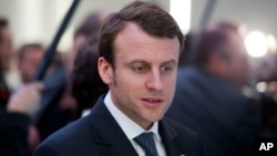 Emmanuel Macron is seen in San Francisco, California, during the visit of French President Francois Hollande to the United States, in Feb. 12, 2014.
