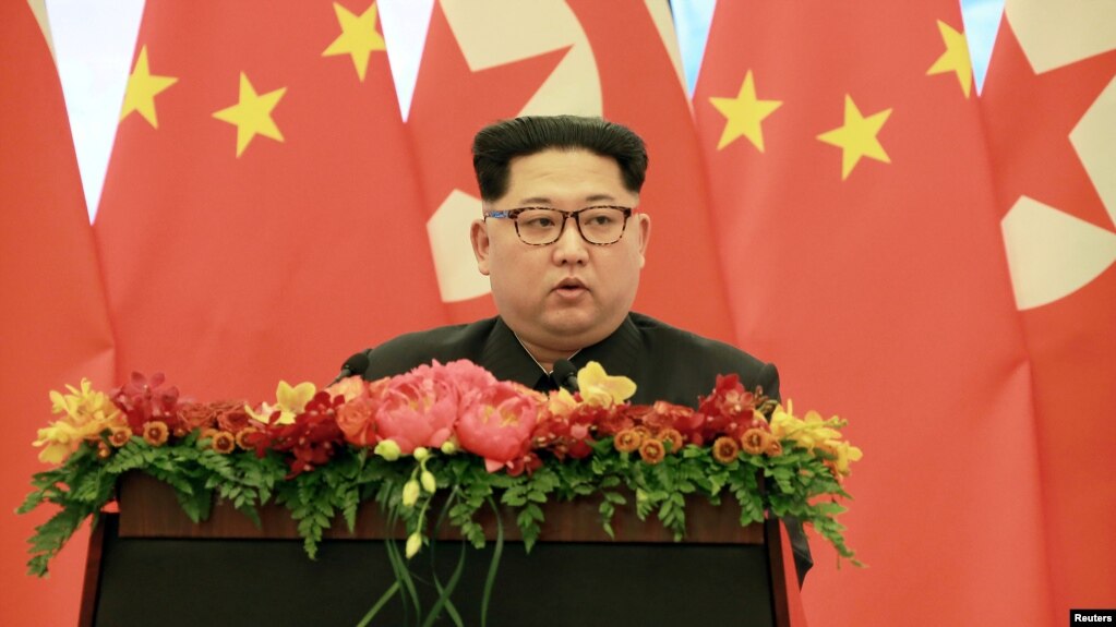 Lãnh tụ Triá»u Tiên Kim Jong Un phát biá»u tại Bắc Kinh nhân chuyến thÄm không chÃnh thức. Hình do Thông tấn xã Trung ương Triá»u Tiên công bá» ngà y 28/3/18.