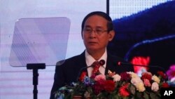 FILE - Myanmar's President Win Myint.