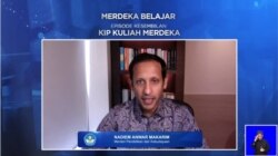 Menteri Pendidikan dan Kebudayaan Nadiem Anwar Makarim, 26 Maret 2021 (Facebook:Kementerian Pendidikan dan Kebudayaan RI).