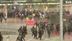 Protesters Face Water Cannon, Tear Gas in Colombia Protest 
