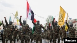 Members of special IRGC forces attend a rally marking the annual Quds Day, or Jerusalem Day, on the last Friday of the holy month of Ramadan in Tehran, Iran April 29, 2022.