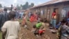 FILE - Refugees from the Democratic Republic of Congo are seen at makeshift shelters in Kisoro, Uganda, March 31, 2022.