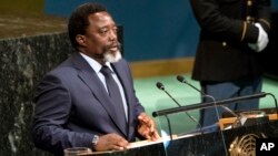 Joseph Kabila, président de la République démocratique du Congo (RDC) prononce son discours devant l’Assemblée générale des Nations unies, à New York, 23 septembre 2017.