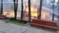 Ukrainian Firefighters Battle Blaze in Kharkiv