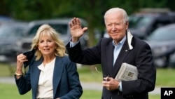 President Joe Biden and first lady Jill Biden in Washington June 9, 2021. The Bidens, along with Doug Emhoff - the husband of Vice President Kamala Harris - are hosting a reception Monday to celebrate Eid al-Fitr, which marks the end of the Muslim holy mo