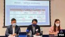 香港民意研究所4月29日公布一项民意调查显示，超过50%受访者不愿意到大湾区生活或工作。 (美国之音/汤惠芸) 