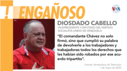 Diosdado Cabello es el vicepresidente del gobernante partido PSUV de Venezuela. [Gráfica: William Montealegre, VOA]