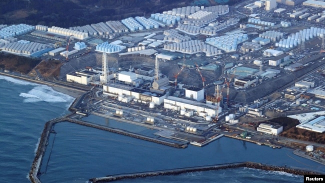 FILE - An aerial view shows the Fukushima Daiichi nuclear power plant following a strong earthquake, in Okuma town, Fukushima prefecture, Japan, in this photo taken by Kyodo on March 17, 2022. (Kyodo/via Reuters)