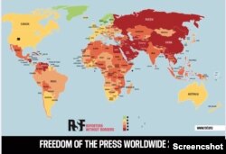 无国界记者组织的2022年全球新闻自由旨数 (资料图片)