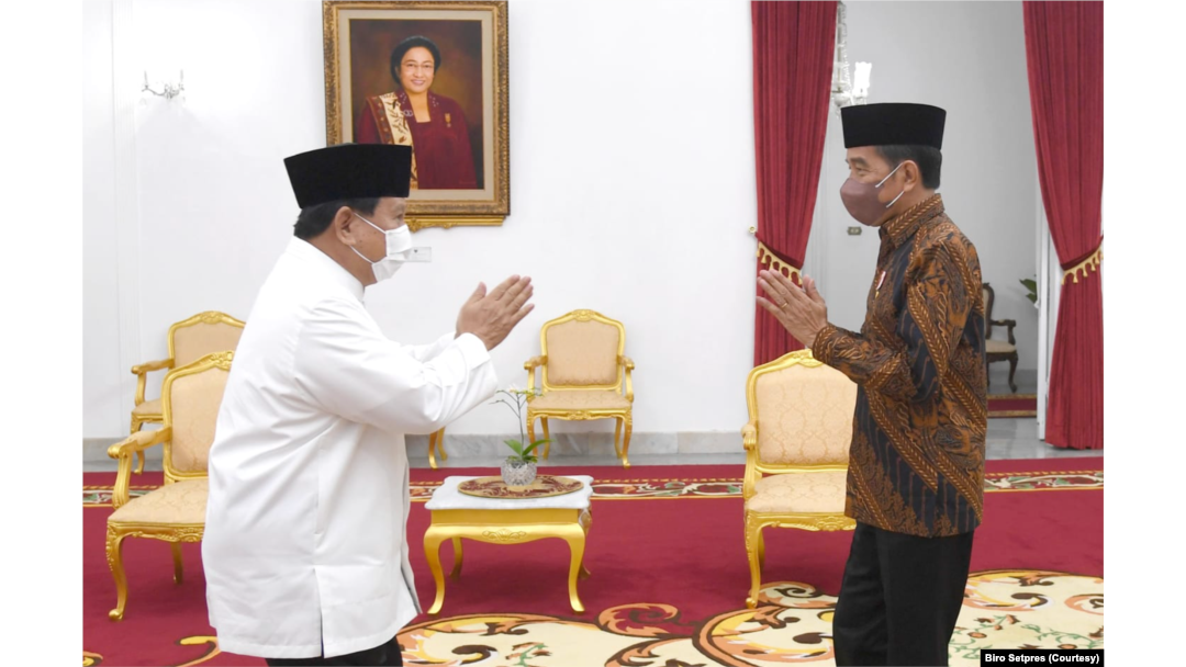 Menteri Pertahanan Prabowo Subianto silaturahmi ke Presiden Jokowi. (Foto: Setpres)